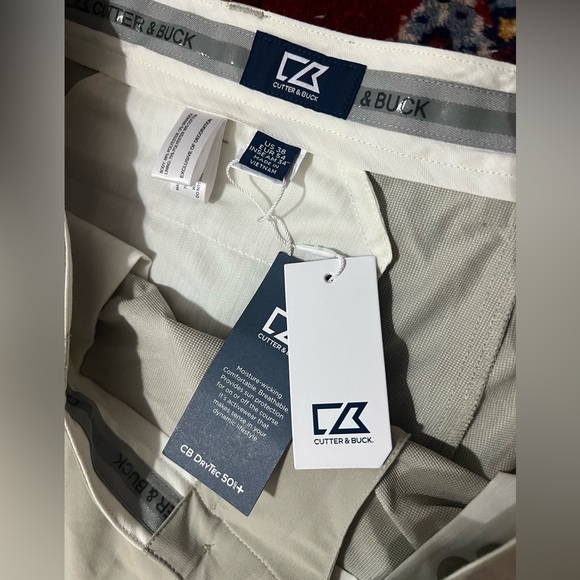 New! Men's Tan Pants cutter & buck drytec 50 • size 38 - Picture 2 of 2